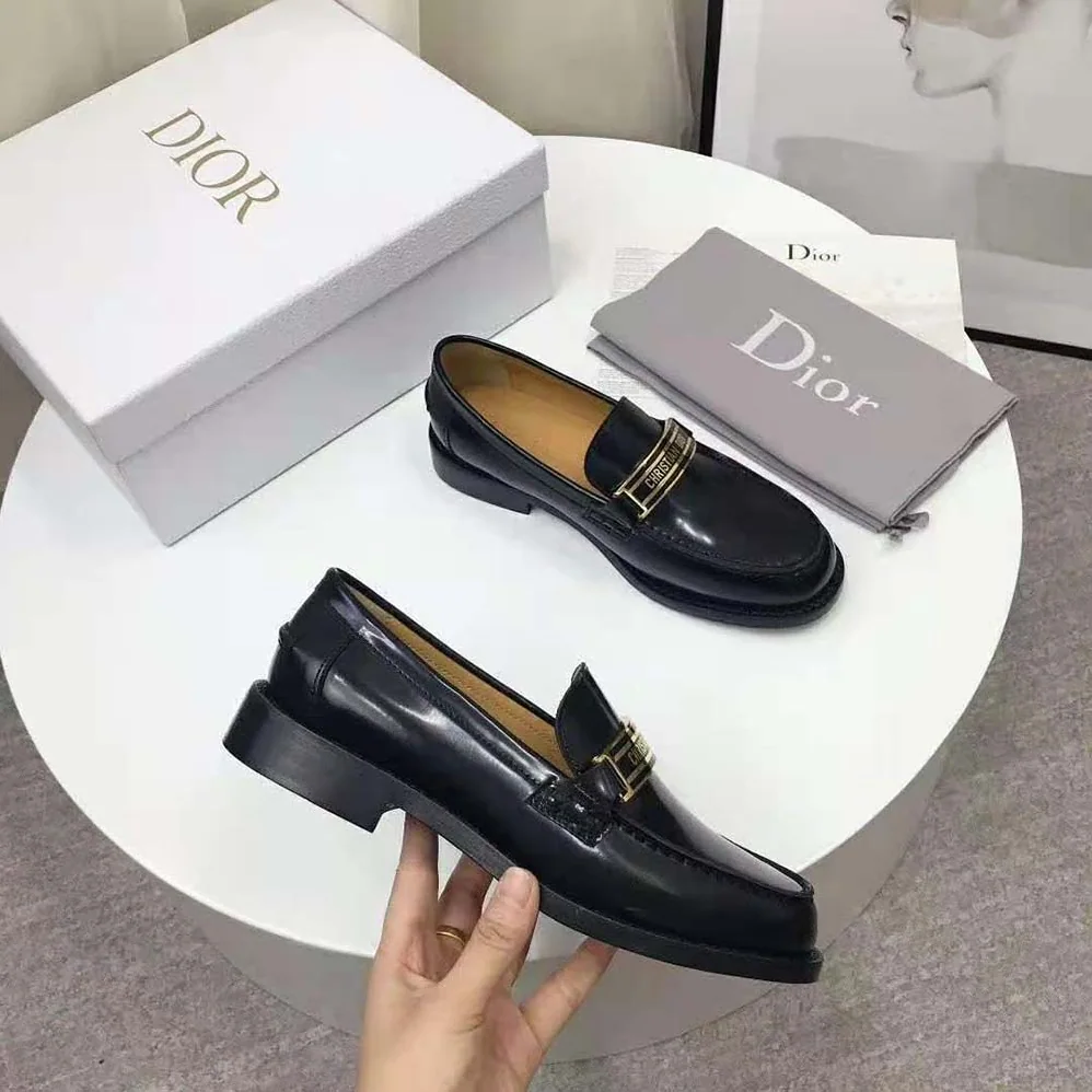 Dior Dior Code Loafer Black Glazed Calfskin for Women