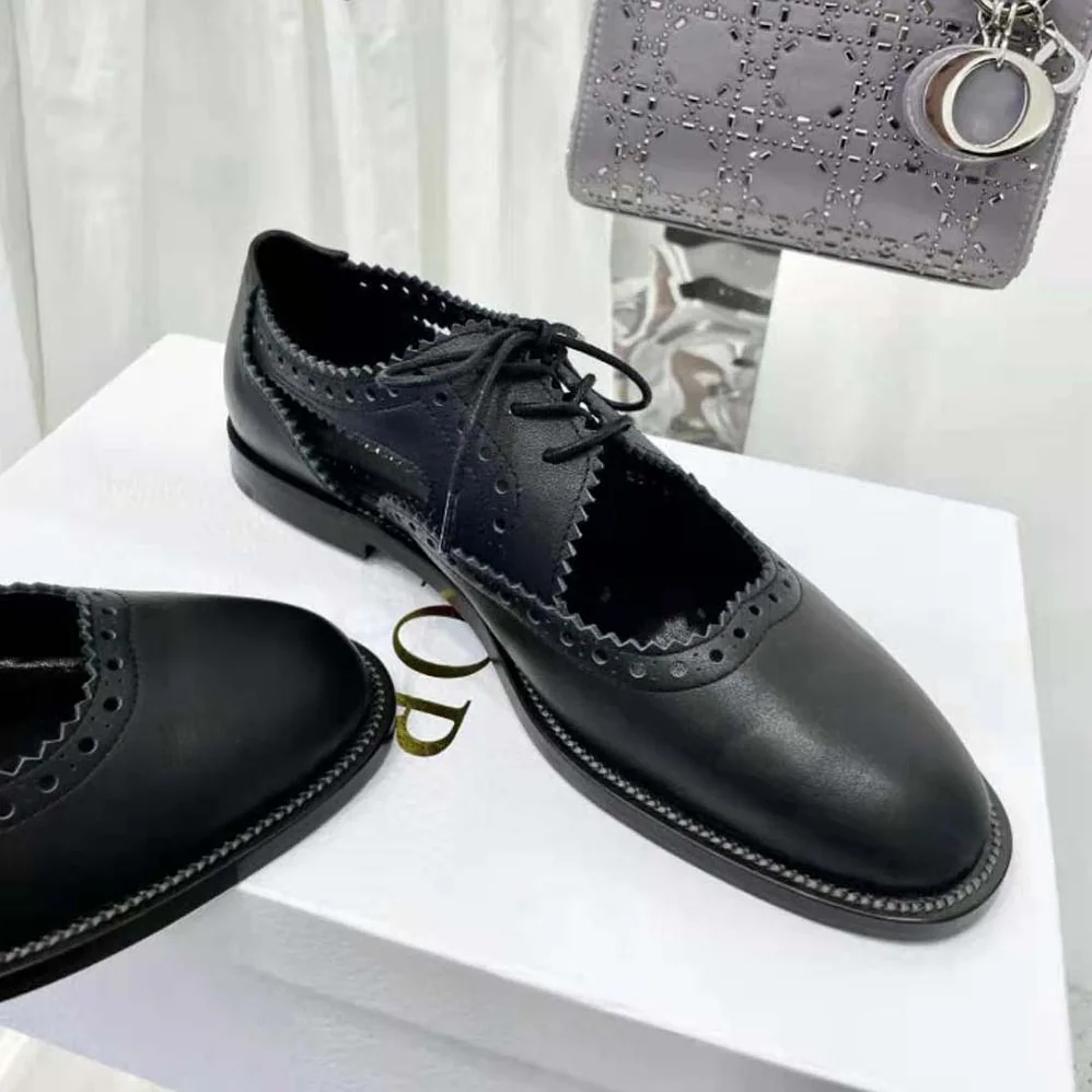 Dior Teddy-d Derby Black Perforated Calfskin for Women