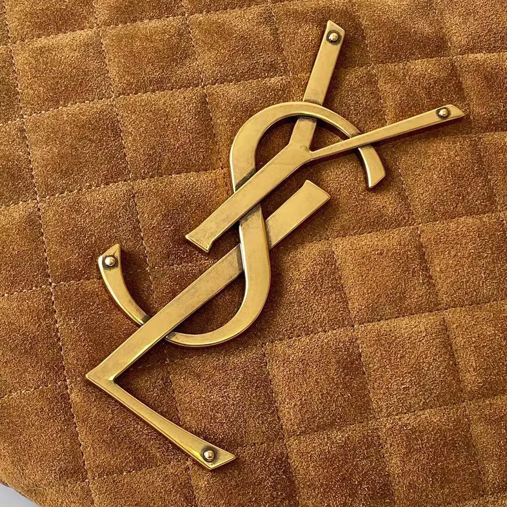 Saint Laurent YSL Icare Hobo In Quilted Suede Brown for Women Saint Laurent YSL Icare Hobo In Quilted Suede Brown for Women