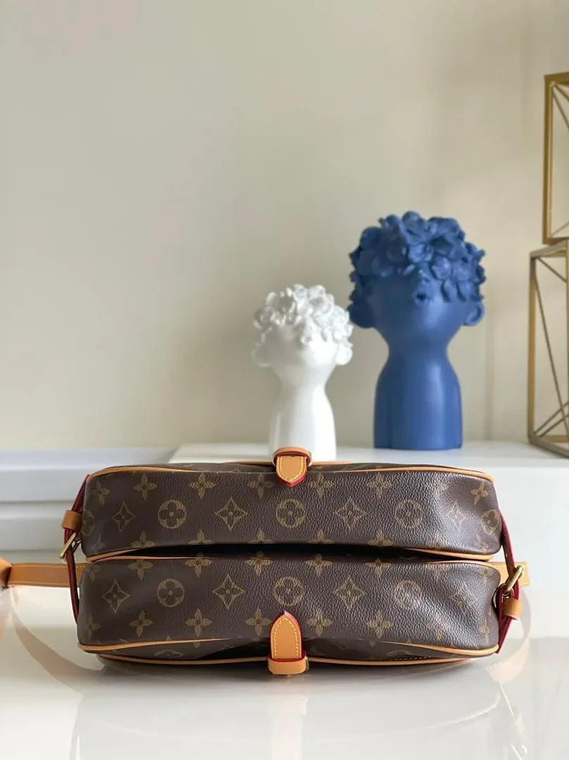 Louis Vuitton Saumur MM Crossbody Bag Brown Monogram Canvas Gold Hardware