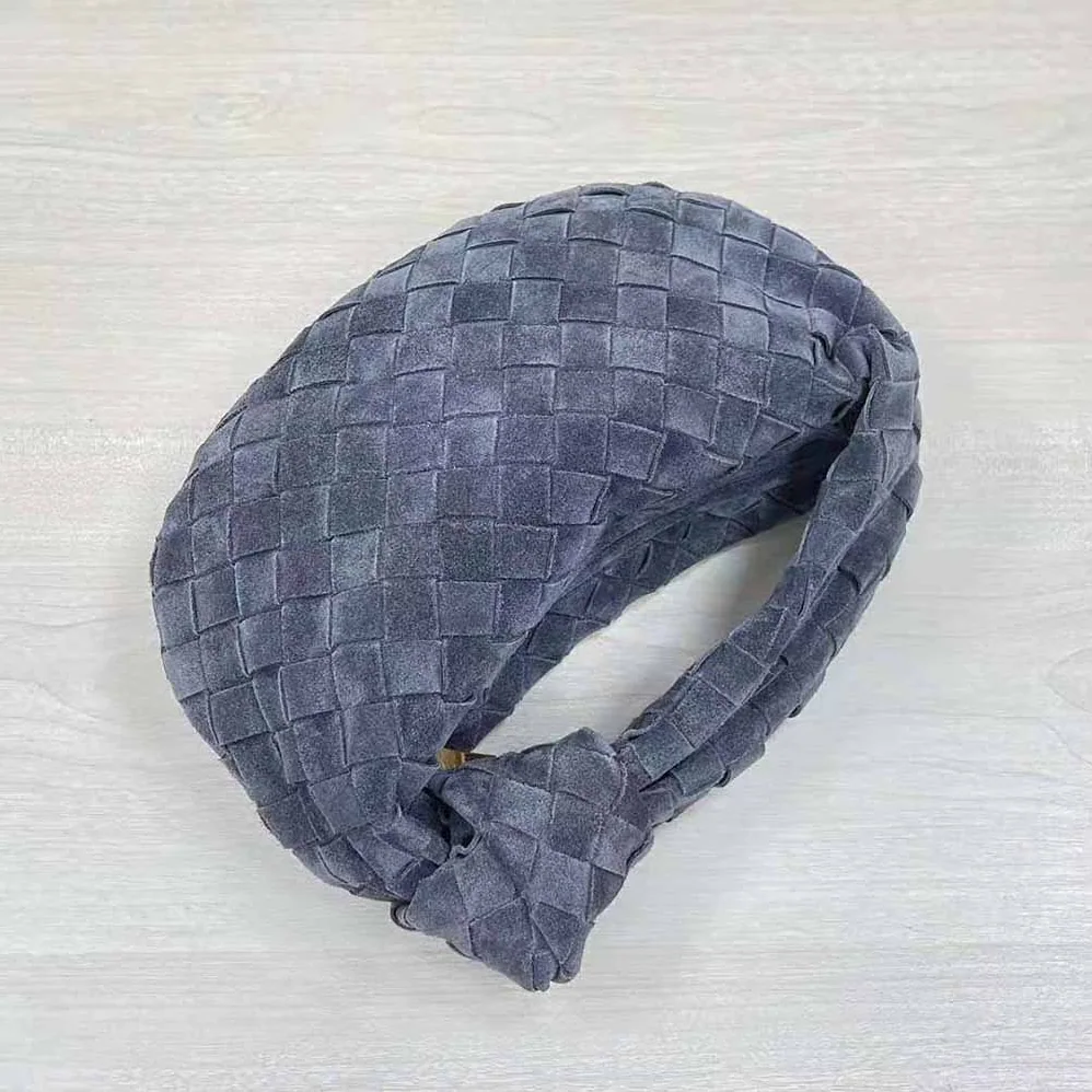 Bottega Veneta Mini Jodie Mini Intrecciato Suede Top Handle Bag for Women in Gray Bottega Veneta Mini Jodie Mini Intrecciato Suede Top Handle Bag for Women in Gray