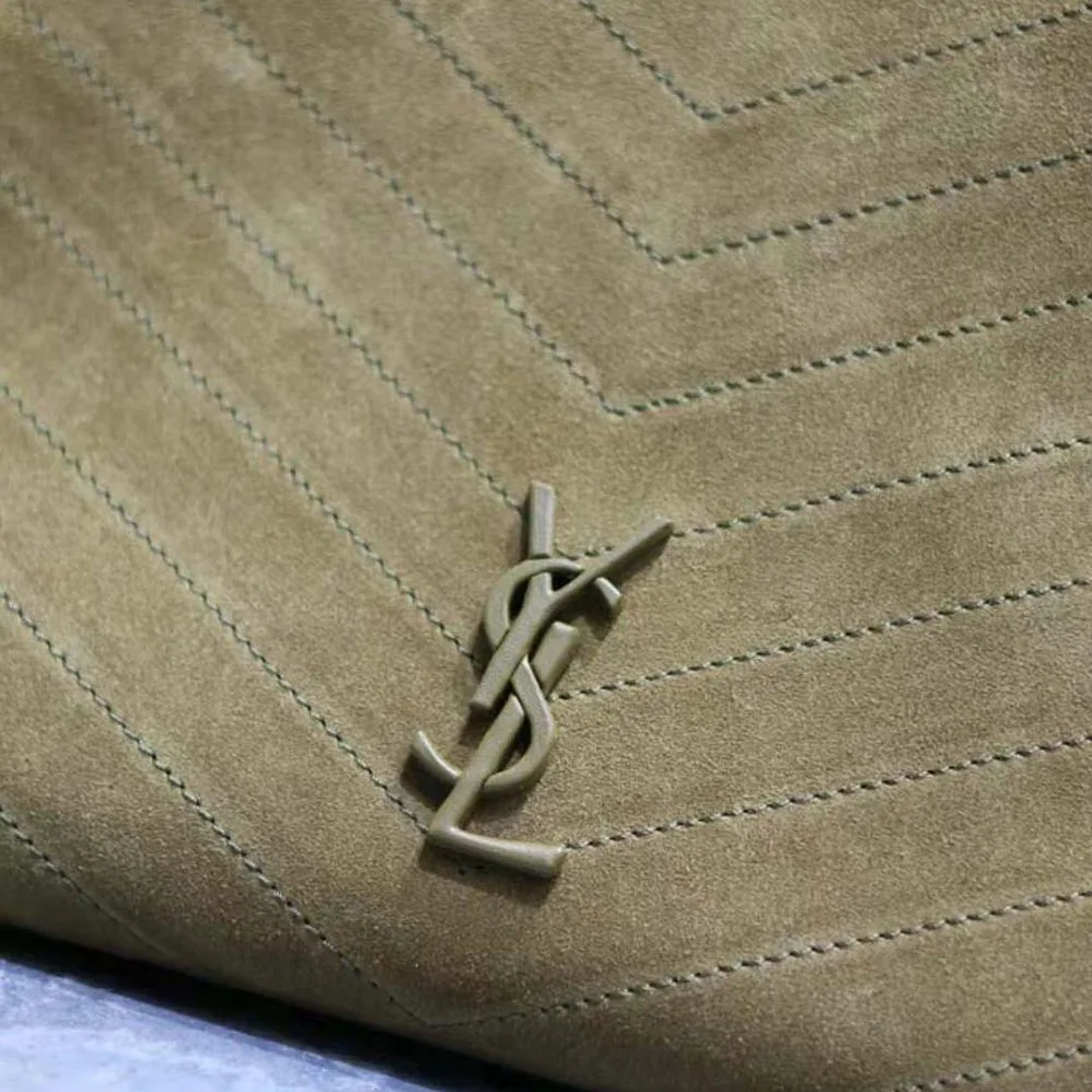 Saint Laurent YSL Niki Medium Shopping Bag in Suede for Women in Green Saint Laurent YSL Niki Medium Shopping Bag in Suede for Women in Green