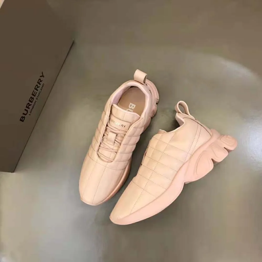 Burberry Quilted Leather Classic Sneakers for Unisex in Sandy Burberry Quilted Leather Classic Sneakers for Unisex in Sandy