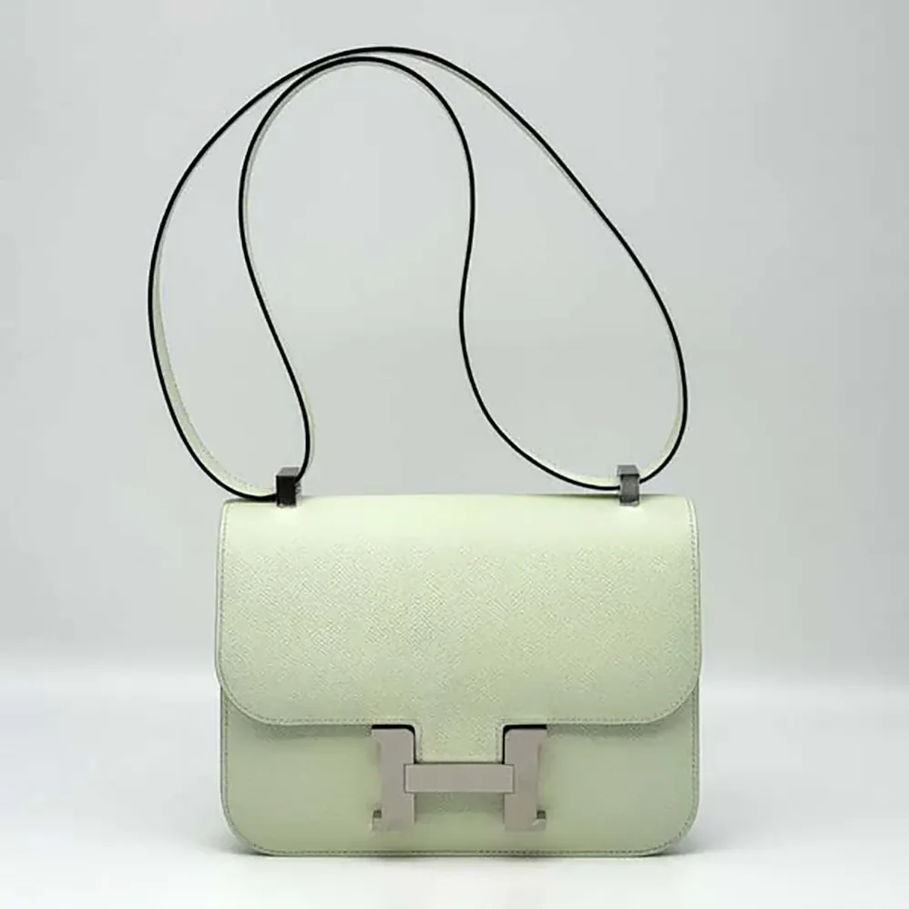 Hermes Constance 24 Bag Epsom Leather for Women in Lime/Silver Hermes Constance 24 Bag Epsom Leather for Women in Lime/Silver