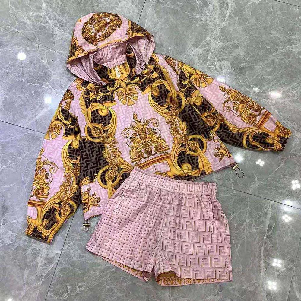 Fendi Windbreaker Fendace Multicolor Nylon Jacket for Women Fendi Windbreaker Fendace Multicolor Nylon Jacket for Women