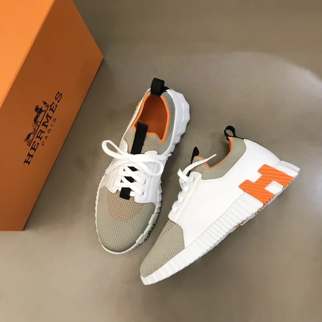 Hermes Depart Sneakers White in Light Grey Hermes Depart Sneakers White in Light Grey