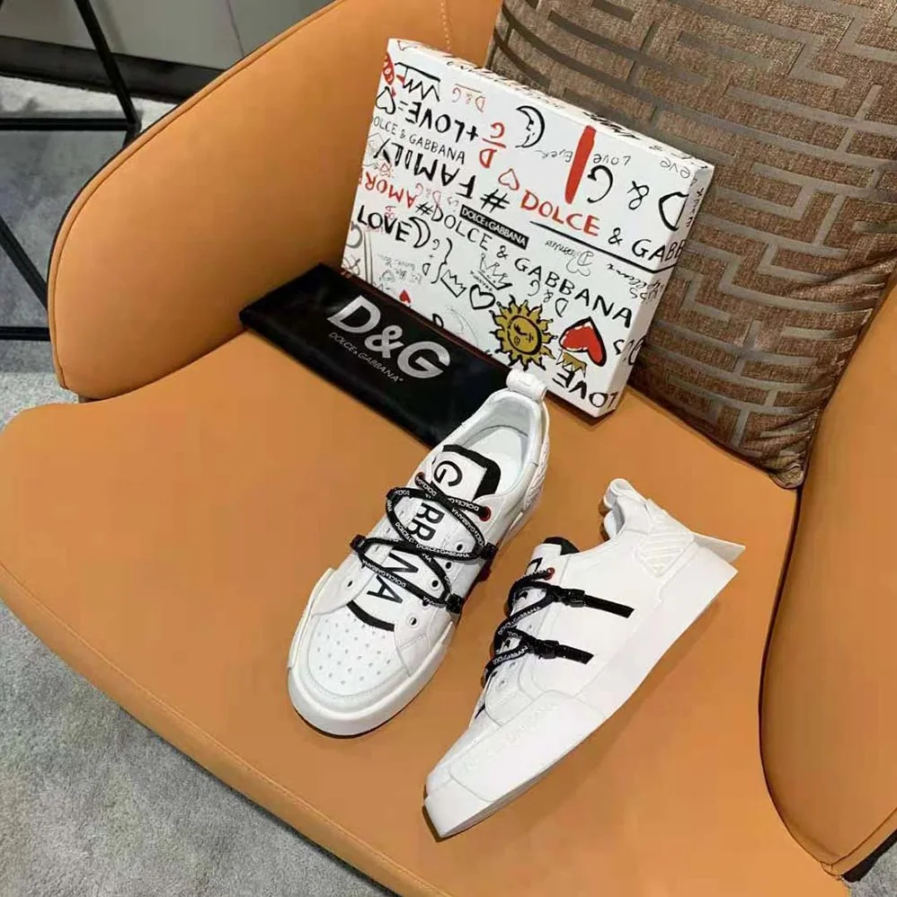 Dolce Gabbana D&G Portofino Sneakers in Calfskin and Patent Leather for Unisex Dolce Gabbana D&G Portofino Sneakers in Calfskin and Patent Leather for Unisex