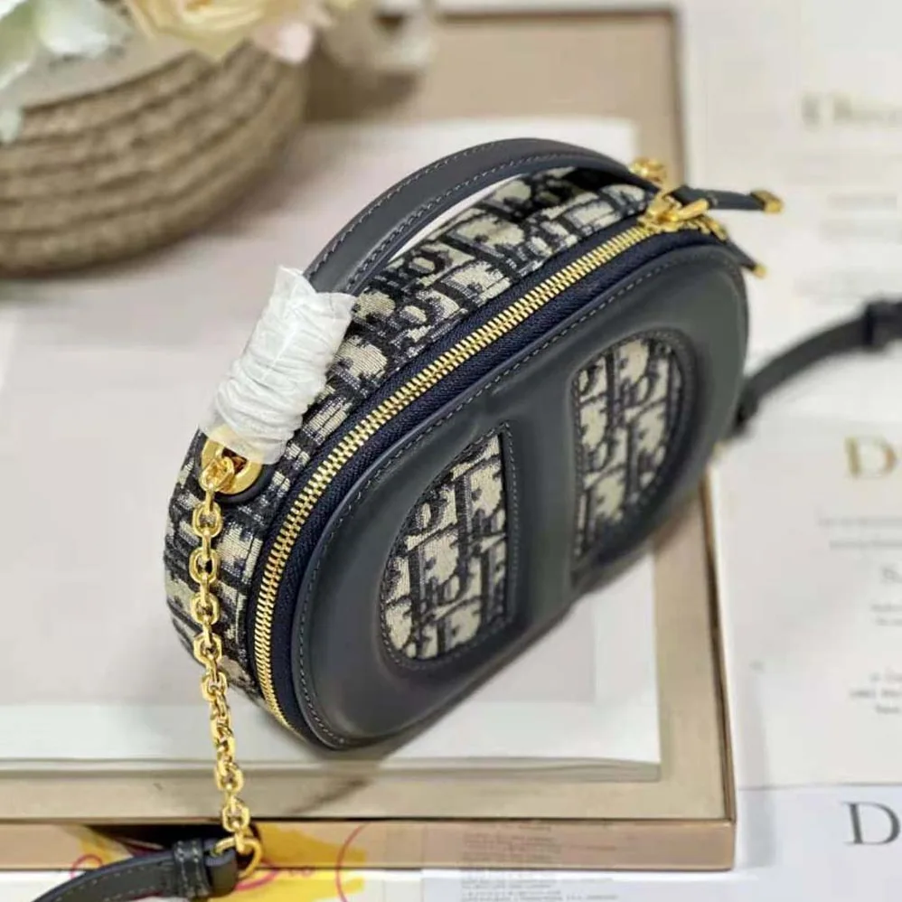Dior CD Signature Oval Camera Bag Blue Dior Oblique Jacquard for Women Dior CD Signature Oval Camera Bag Blue Dior Oblique Jacquard for Women