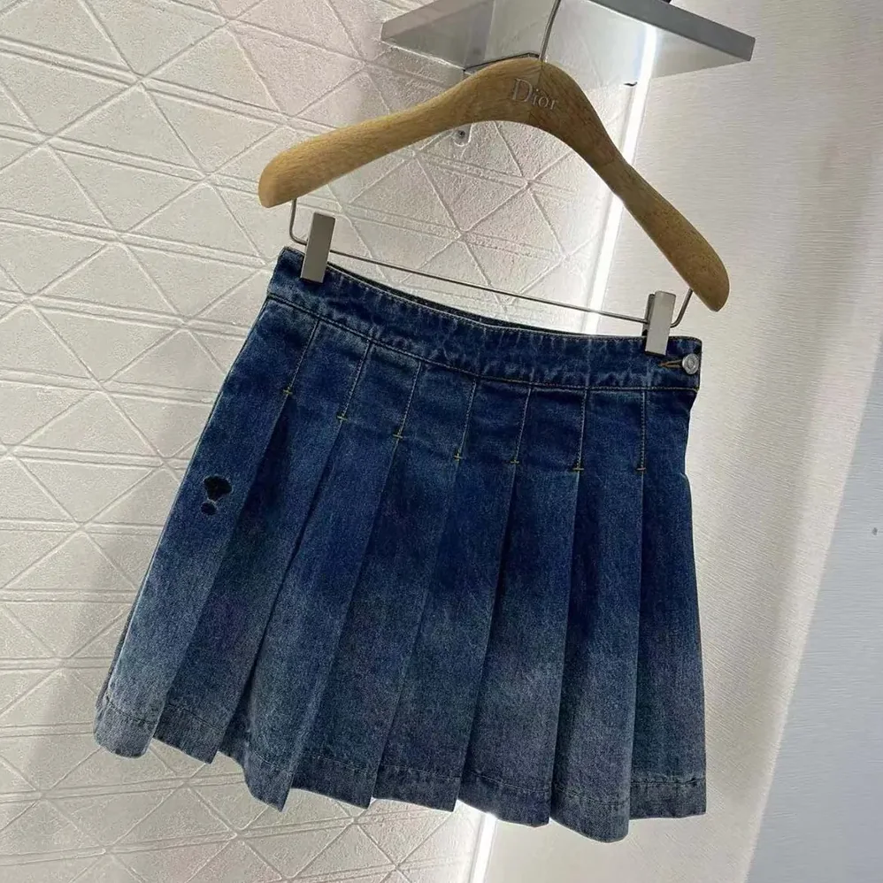 Dior Wrap Miniskirt with Integrated Shorts Blue Stonewashed Cotton Denim for Women