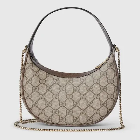 Gucci Ophidia Small Shoulder Bag / Beige/ Dark Brown Gold Hardware