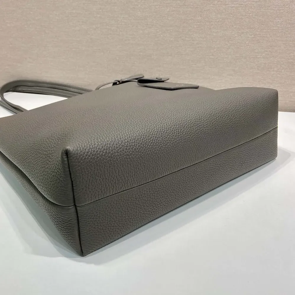 Prada Leather Tote for Unisex in Bamboo Gray