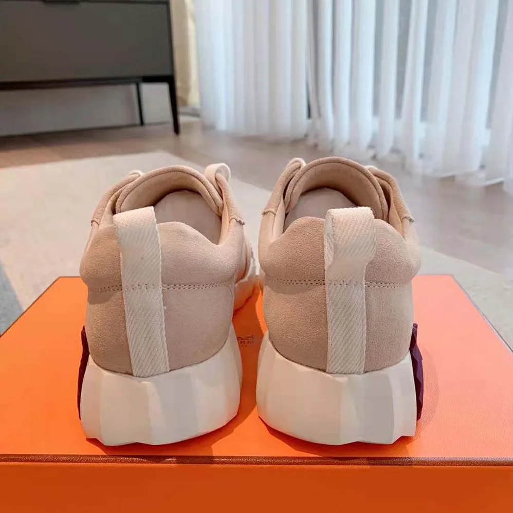 Hermes Bouncing Sneaker in Suede Goatskin for Women in Sandy
