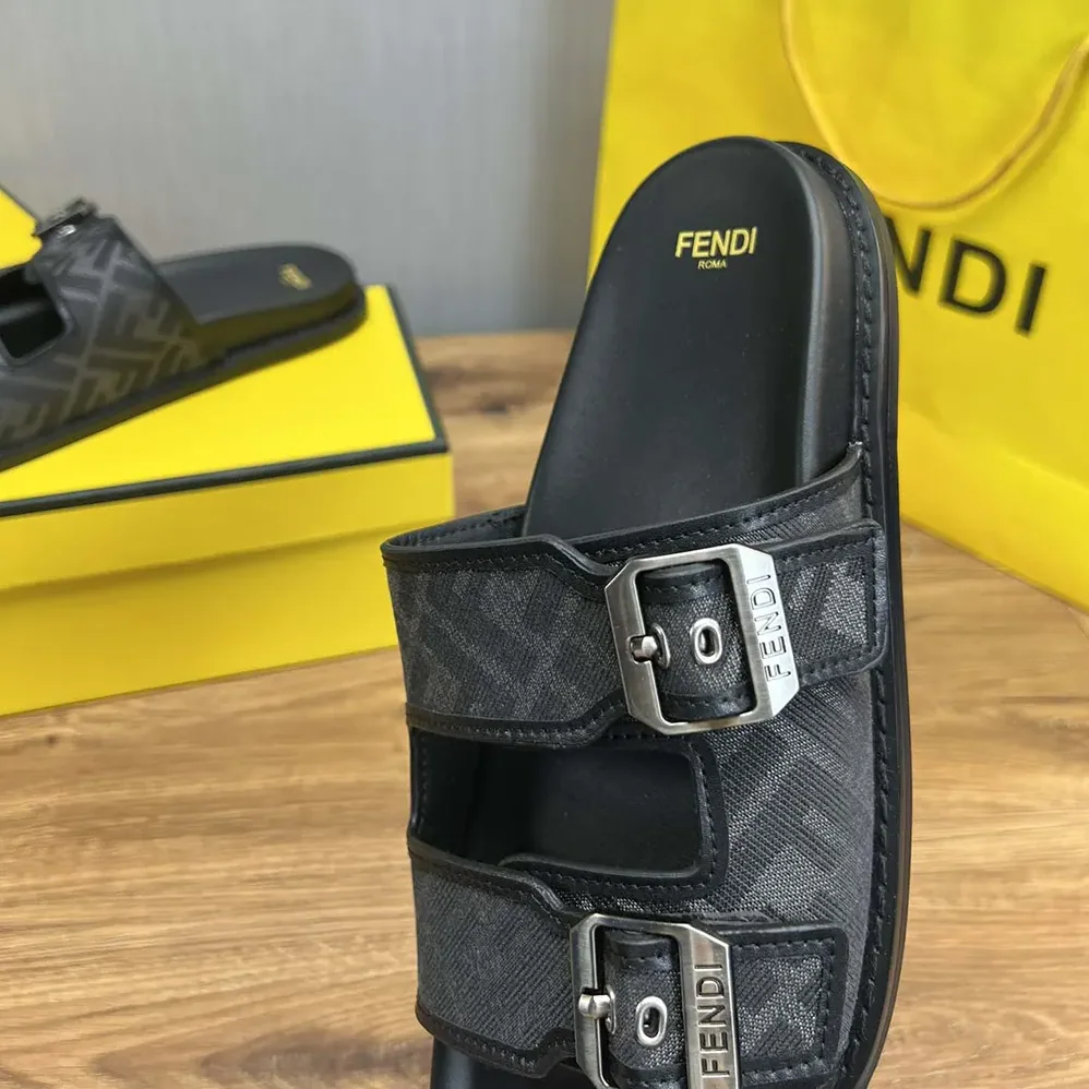 Fendi Feel Sandals FF Jacquard Fabric Sandals for Unisex