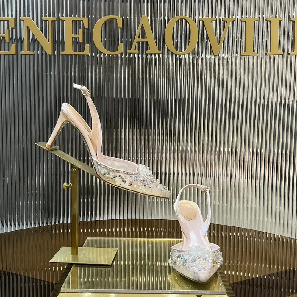 Rene Caovilla Pink Slingbacks Cinderella 75 for Women