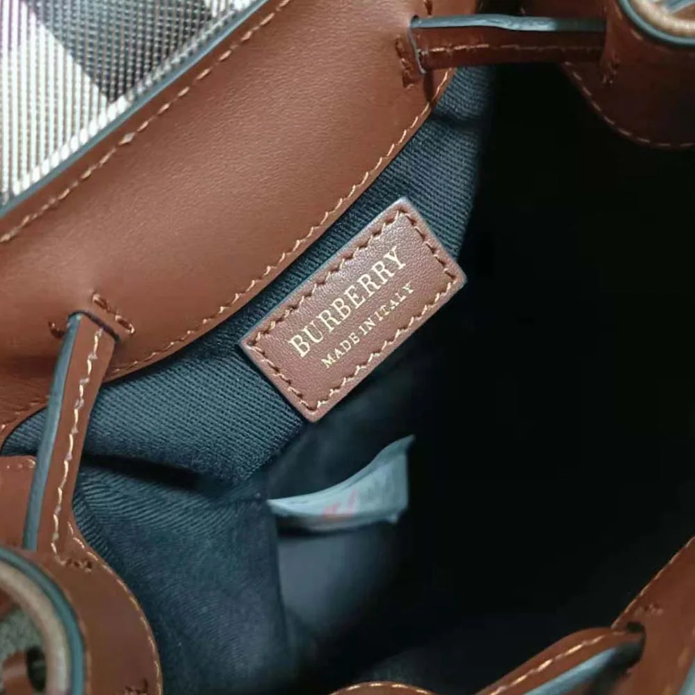 Burberry Check Micro Backpack in Calf Leather for Women Burberry Check Micro Backpack in Calf Leather for Women