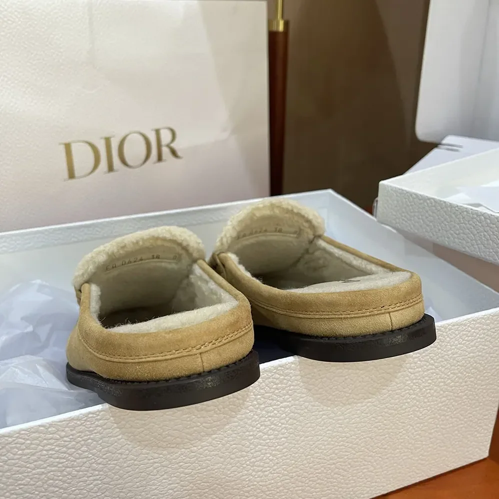 Dior Boy Mule Beige Suede Goatskin for Women