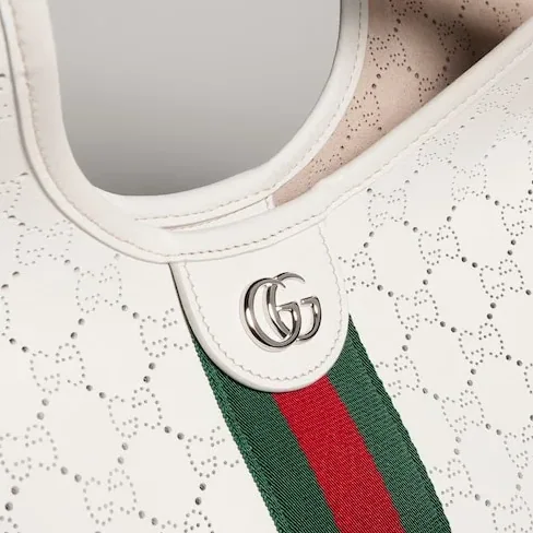 Gucci Giglio Small Tote Bag in White Palladium Hardware Gucci Giglio Small Tote Bag in White Palladium Hardware