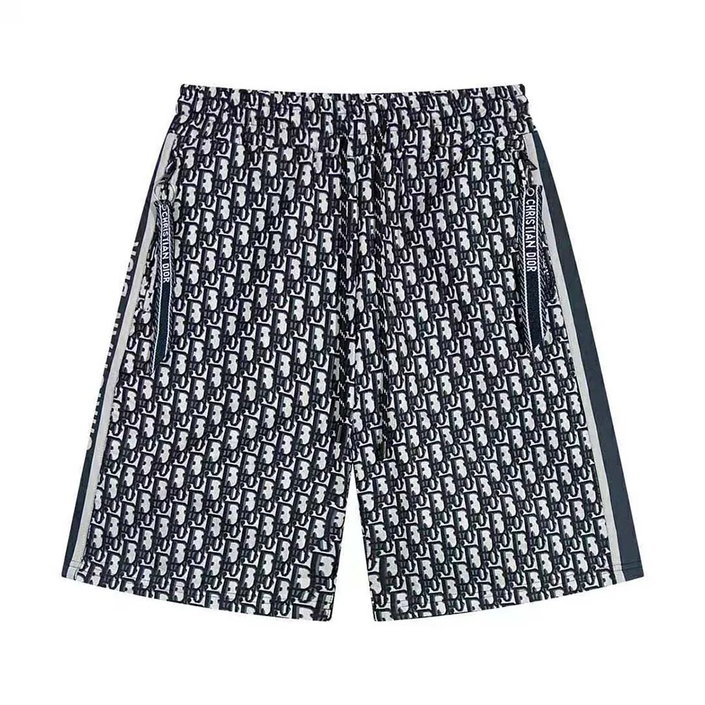 Dior Oblique Bermuda Shorts Blue Silk Twill for Men