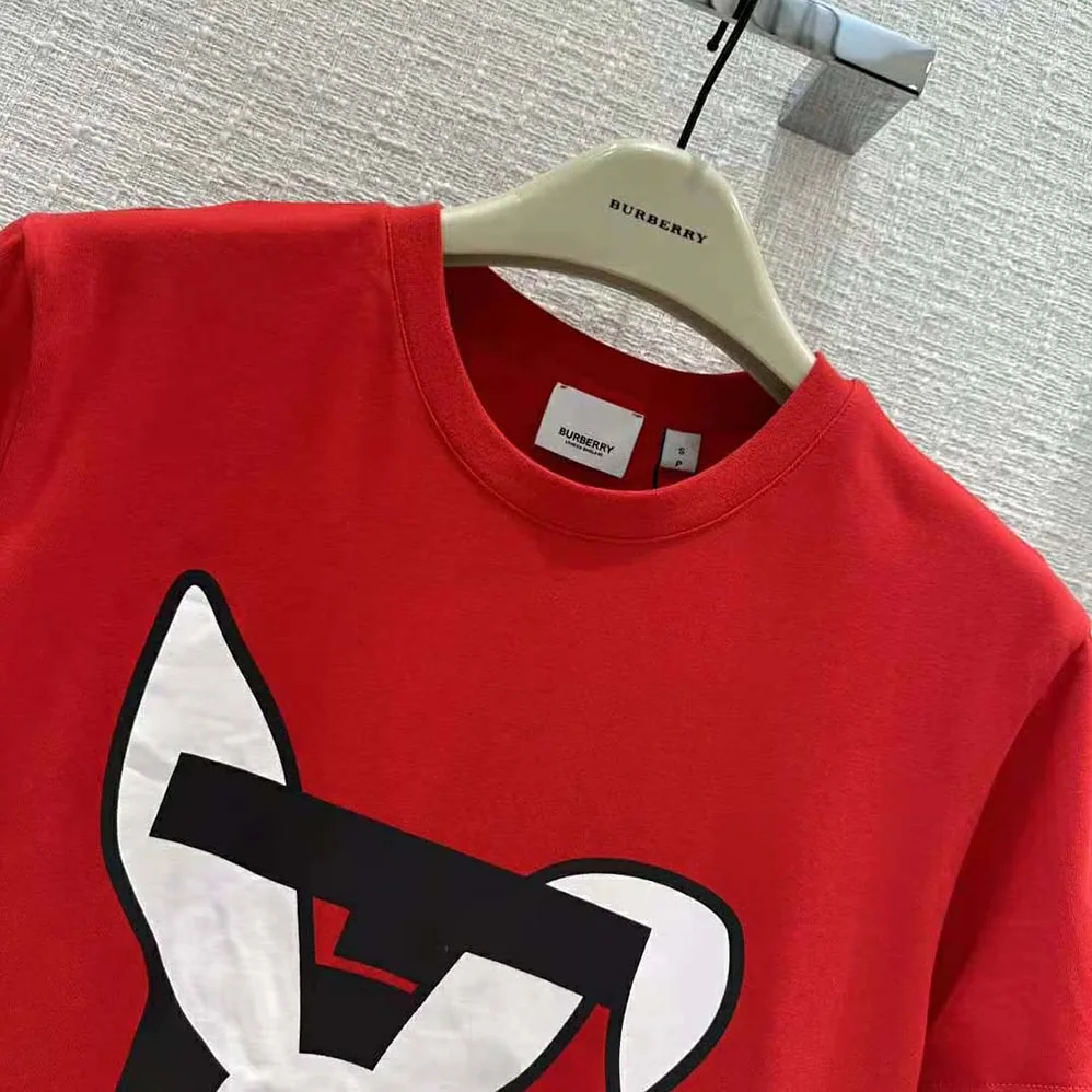 Burberry Rabbit Print Cotton Oversized T-shirt for Men in Red