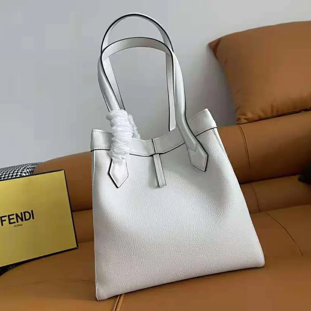 Fendi Origami Medium White Leather Bag That Can be Transformed for Women Fendi Origami Medium White Leather Bag That Can be Transformed for Women