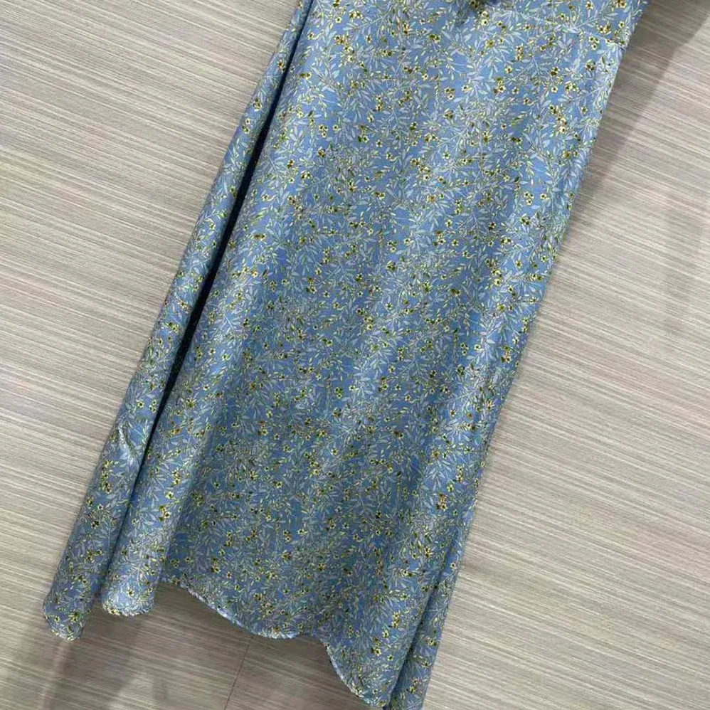 Celine Preppy Dress in Crepe DE Chine for Women in Blue