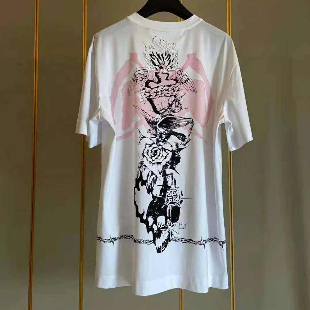 Givenchy Gothic Printed Oversized T-Shirt for Men in Pink