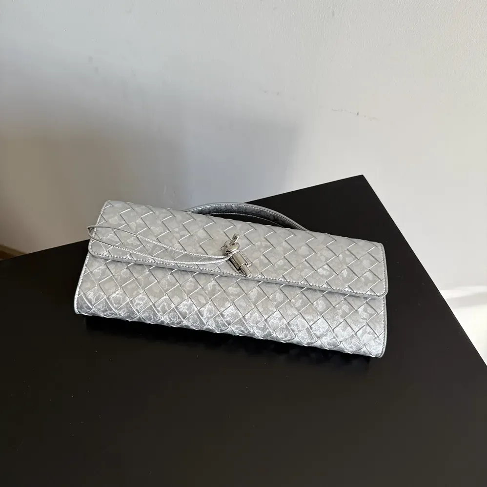 Bottega Veneta Andiamo Clutch for Women in Silver