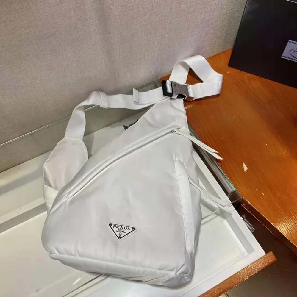 Prada Re-Nylon and Leather Backpack for Women in White Prada Re-Nylon and Leather Backpack for Women in White