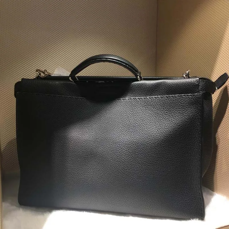 Fendi Peekaboo Selleria Handle Bag in Leather for Unisex in Black