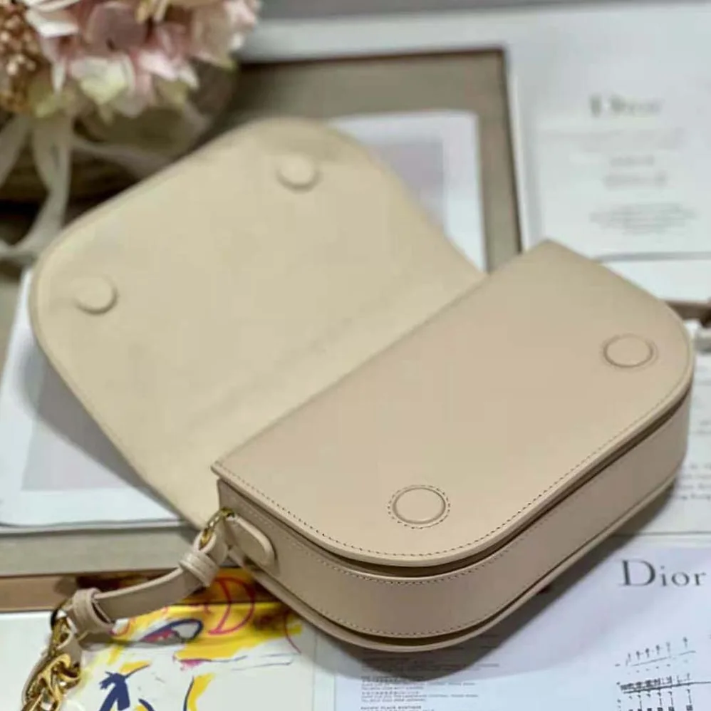 Dior CD Signature Bag with Strap Caramel Beige CD for Women in Embossed Box Calfskin Dior CD Signature Bag with Strap Caramel Beige CD for Women in Embossed Box Calfskin