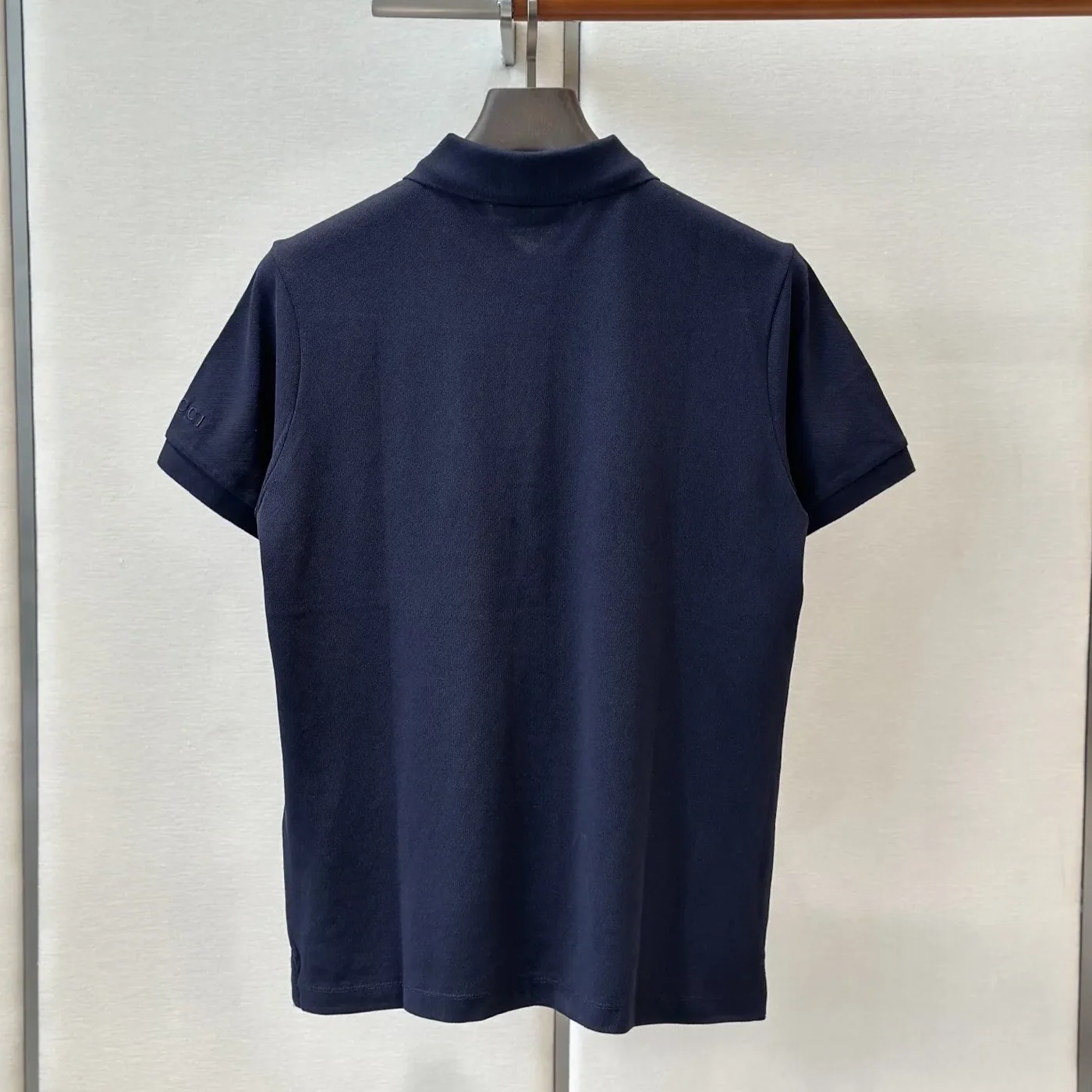 Gucci Web Stripe Pique Polo Shirt Navy Blue