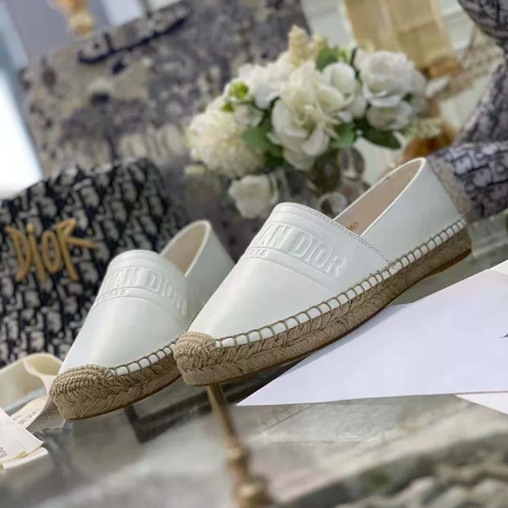 Dior Dior Granville Espadrille White Embossed Lambskin for Women Dior Dior Granville Espadrille White Embossed Lambskin for Women
