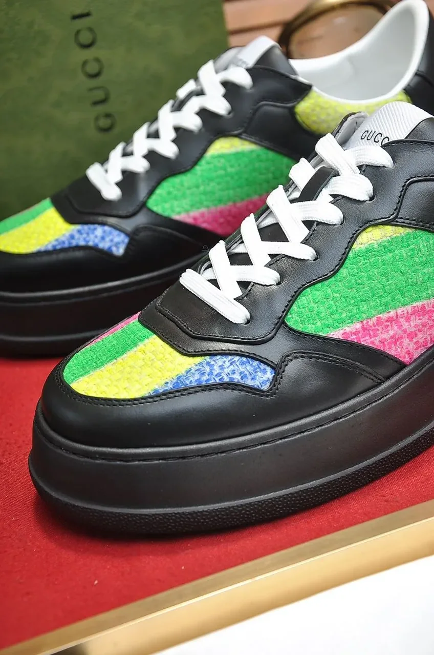 Gucci Sneaker With Multicolored Stripes Black for Men Gucci Sneaker With Multicolored Stripes Black for Men