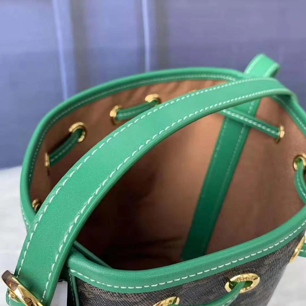 Celine Small Drawstring Bag in Triomphe Canvas for Women in Green