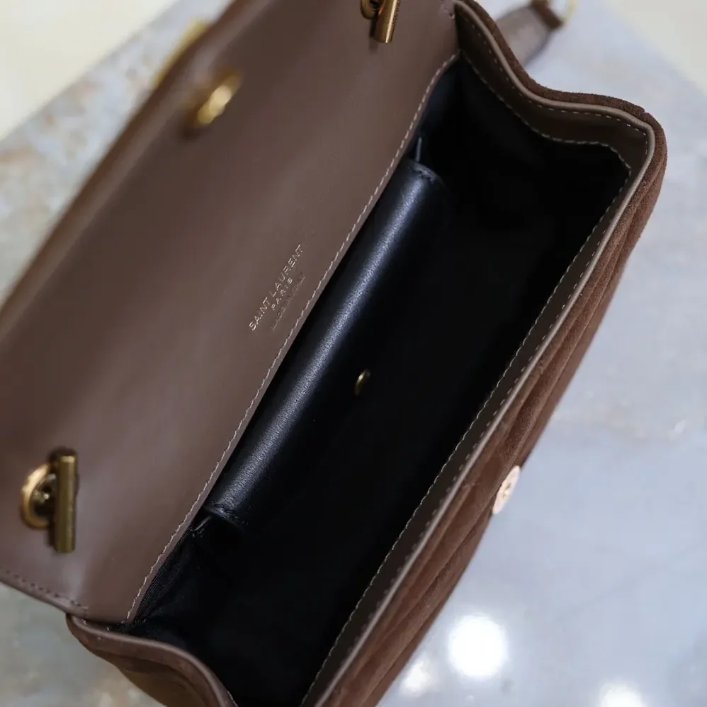 Saint Laurent YSL Loulou Mini In Suede for Women in Brown Saint Laurent YSL Loulou Mini In Suede for Women in Brown