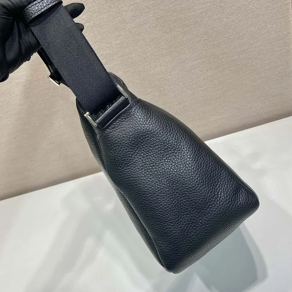 Prada Leather Shoulder Bag for Men in Black