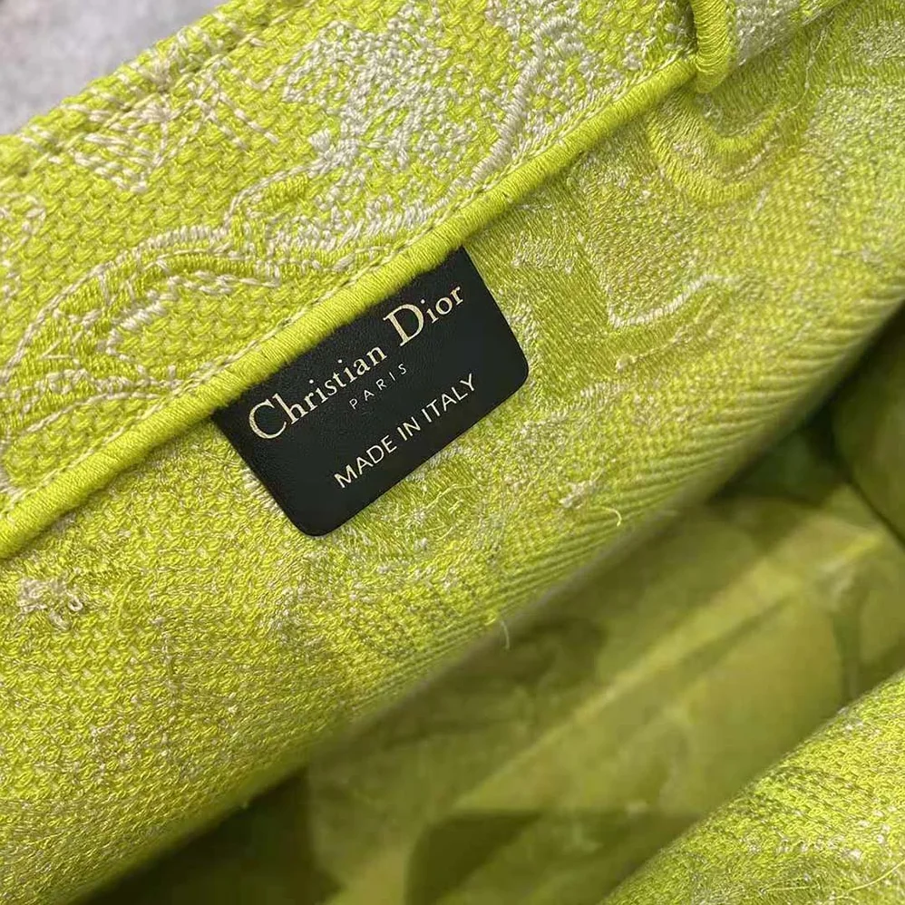 Dior Small Dior Book Tote Lime Toile de Jouy Reverse Embroidery for Women Dior Small Dior Book Tote Lime Toile de Jouy Reverse Embroidery for Women