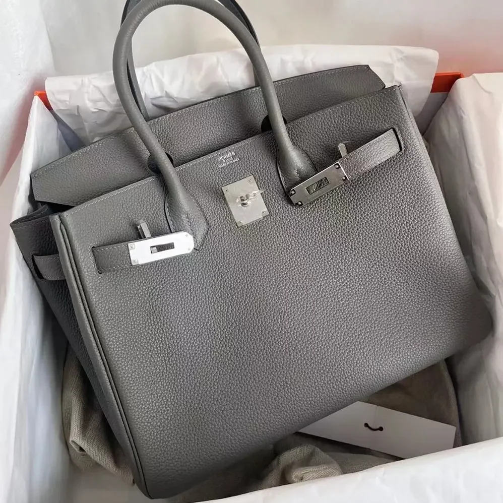 Hermes Birkin 30 Bag in Epsom Leather with Silver Hardware in Grey Hermes Birkin 30 Bag in Epsom Leather with Silver Hardware in Grey