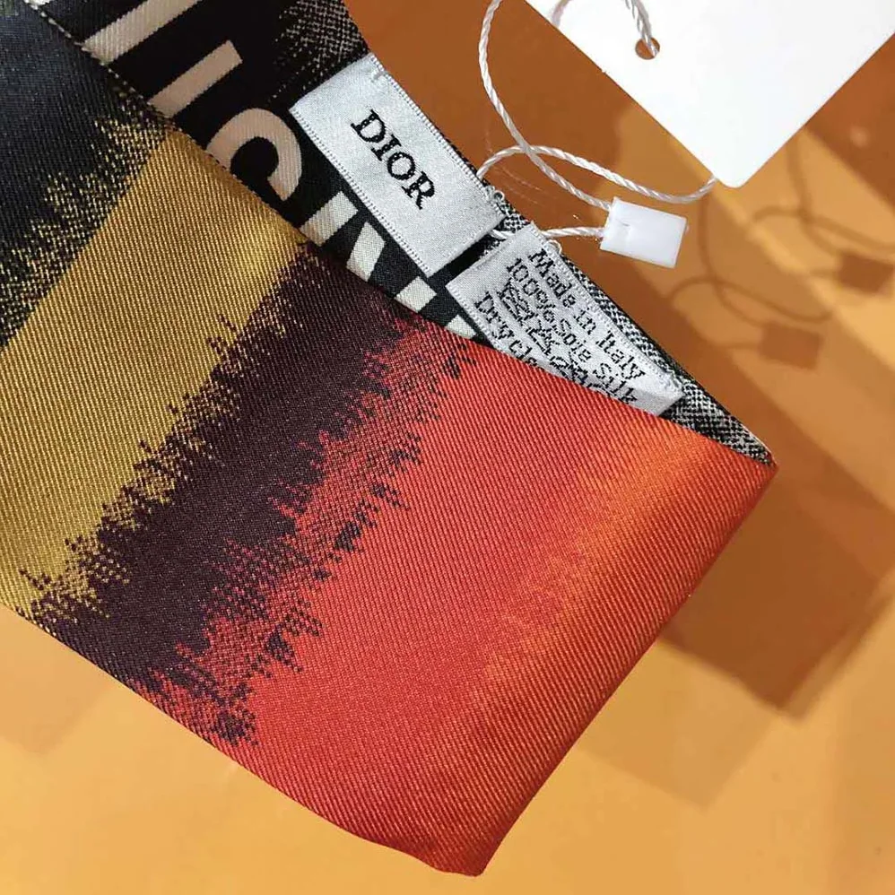 Dior D-Stripes Mitzah Scarf Multicolor Silk Twill for Women Dior D-Stripes Mitzah Scarf Multicolor Silk Twill for Women
