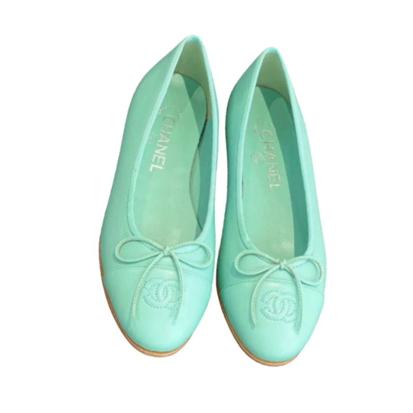 Chanel Ballet Flats Jade Green