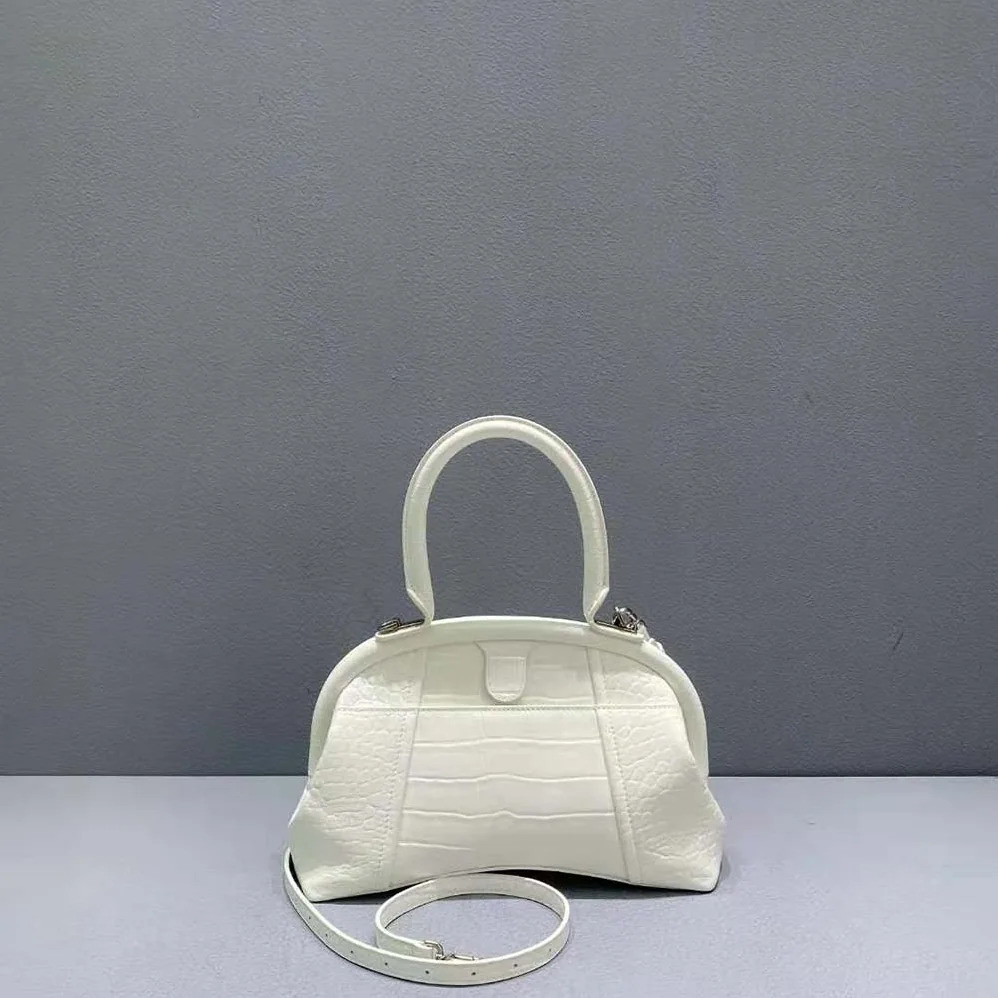 Balenciaga Editor Small Bag in Extra Supple Crocodile Embossed Calfskin in White for Women Balenciaga Editor Small Bag in Extra Supple Crocodile Embossed Calfskin in White for Women