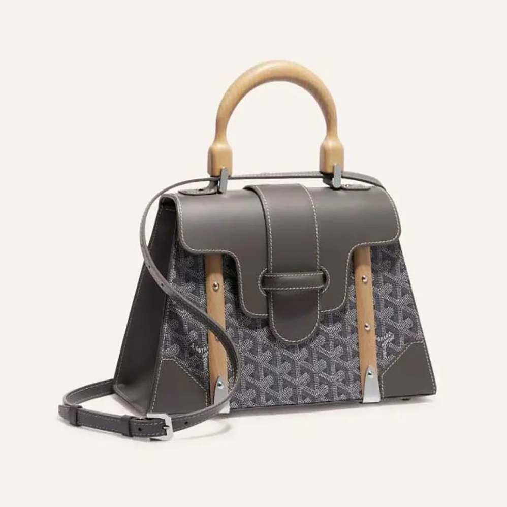 Goyard Sac Saïgon PM in Toile Goyardine & Clamecy Calfskin for Women in Gray Goyard Sac Saïgon PM in Toile Goyardine & Clamecy Calfskin for Women in Gray
