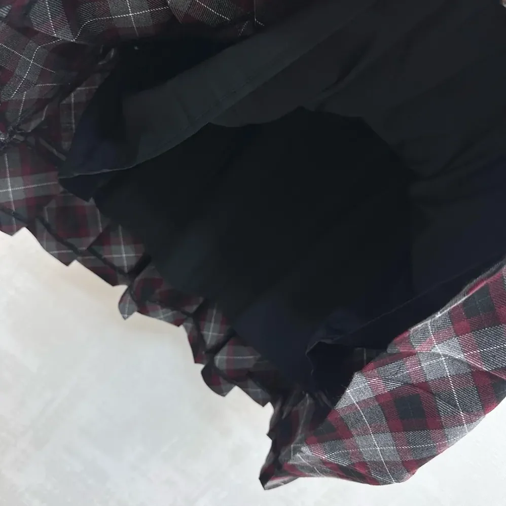 Prada Tartan Patchwork Midi Skirt for Women