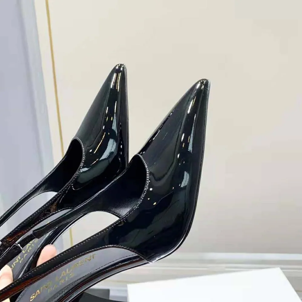 Saint Laurent YSL Viper Slingback Pumps in Patent Leather for Women