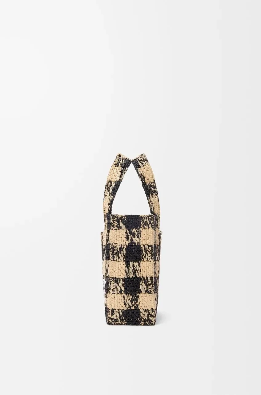 Loewe Mini Font Tote Raffia Natural / ALF1V46X10