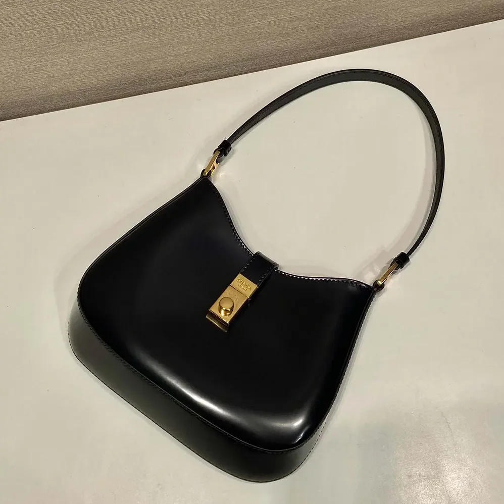 Prada Cleo Brushed Leather Shoulder Bag with Clasp Closure for Women Prada Cleo Brushed Leather Shoulder Bag with Clasp Closure for Women