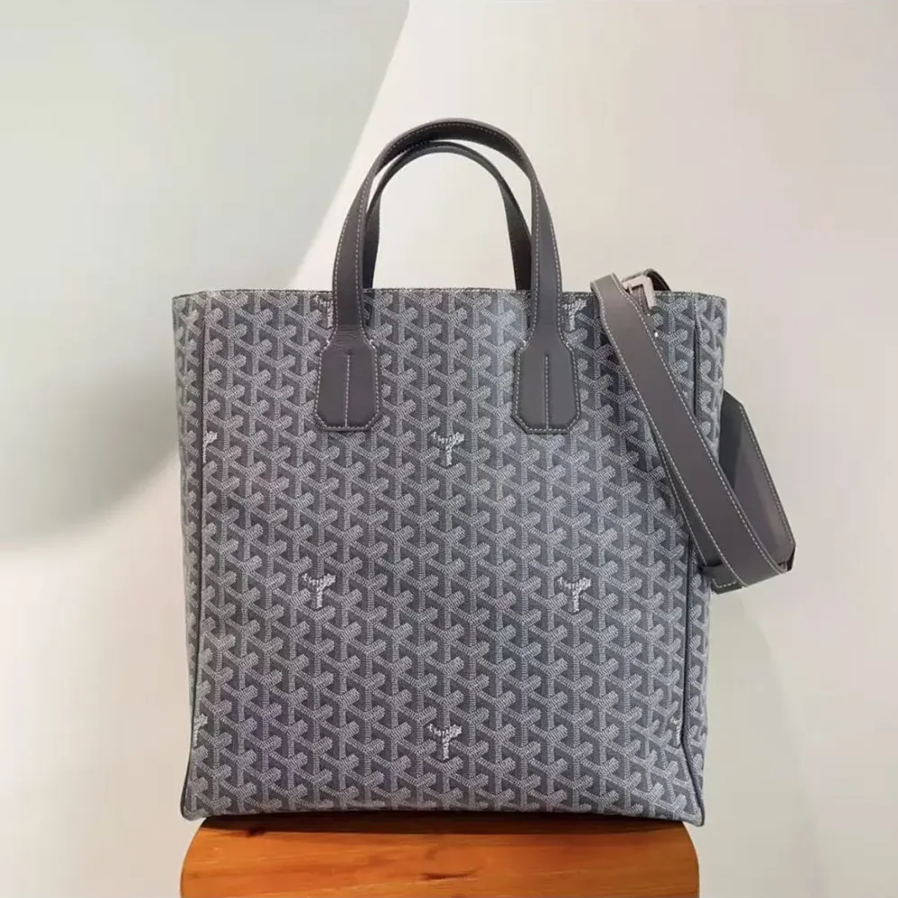 Goyard Voltaire Tote Bag in Goyardine Canvas & Chevroches Calfskin for Unisex in Gray