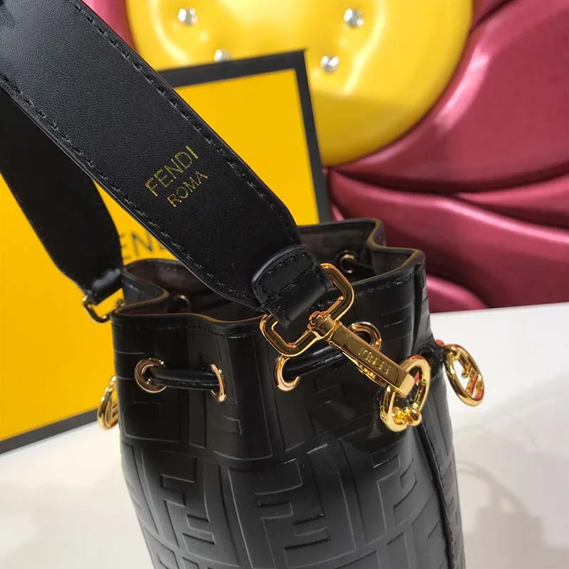 Fendi Mon Tresor Black Leather Mini for Women in Bag