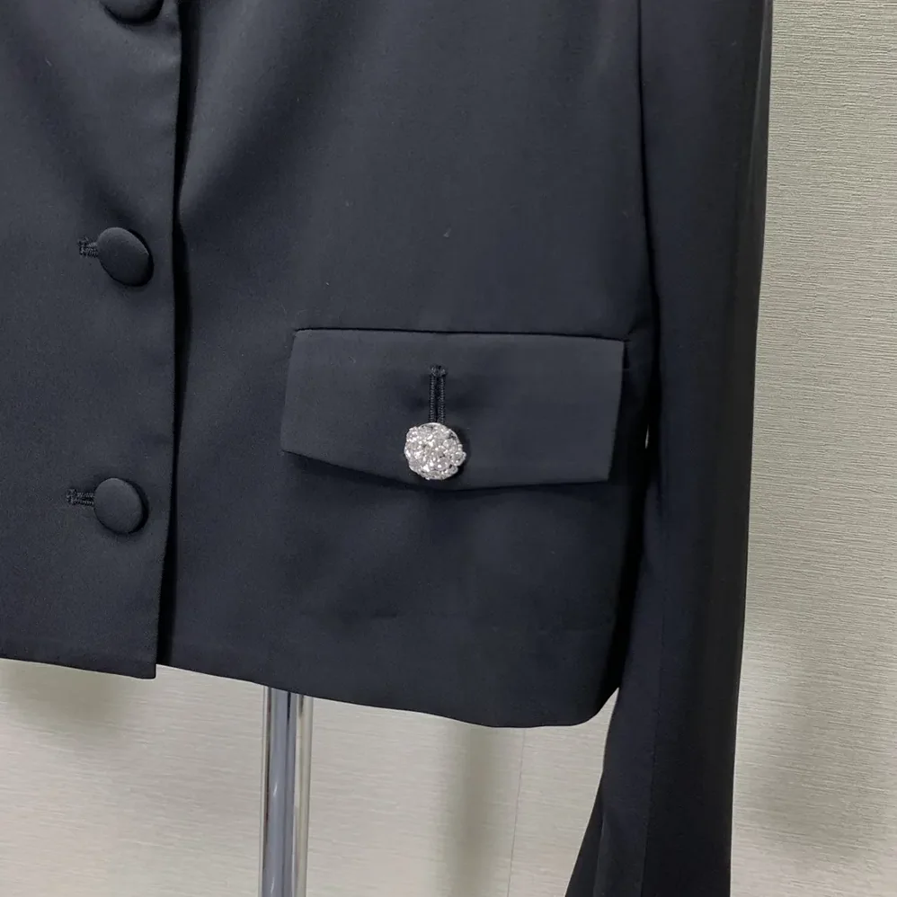 Prada Single-breasted Wool and Satin Jacket for Women
