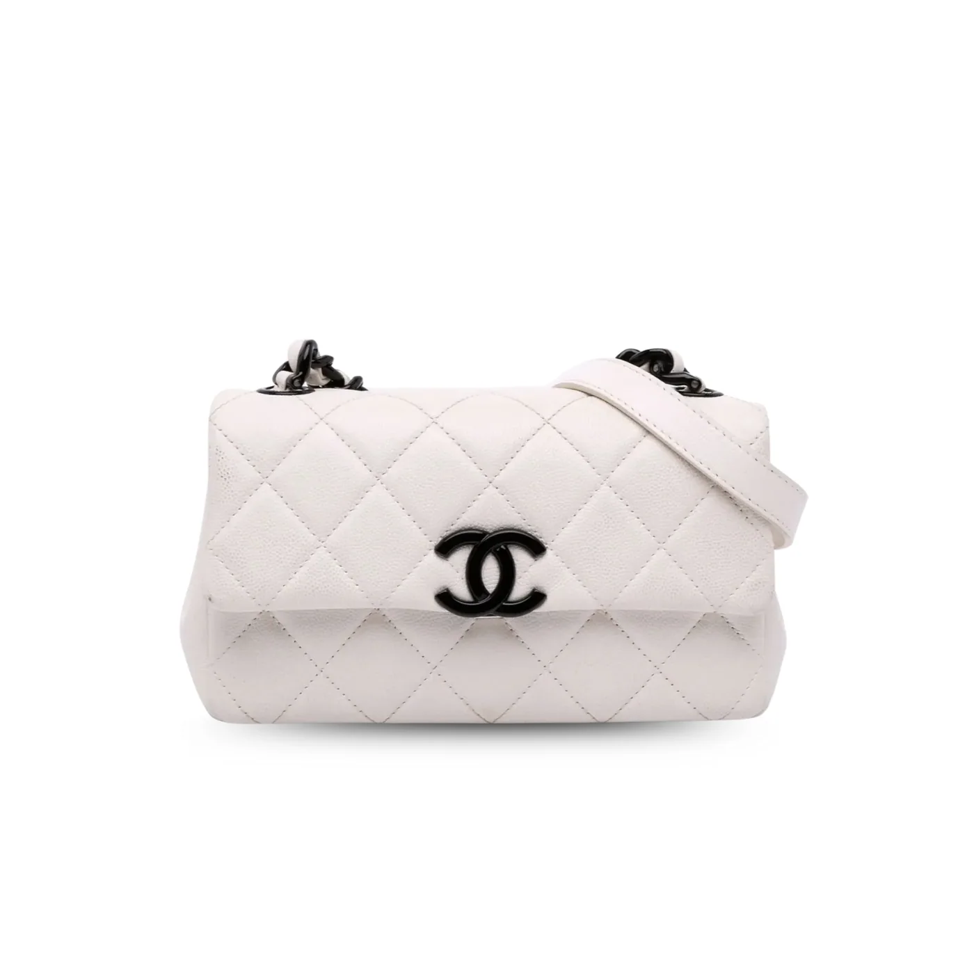 Chanel Flap Bag Mini Crossbody in White Gold Hardware Chanel Flap Bag Mini Crossbody in White Gold Hardware